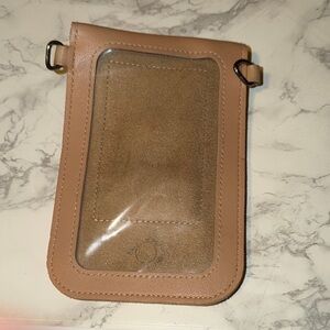 Tan Leather Phone Pouch